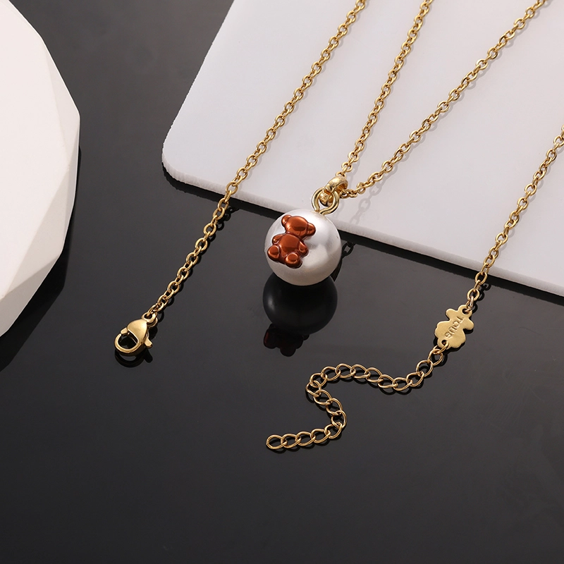 Fashion Steel TOUS Bear Bead Necklace Pendant Jewelry