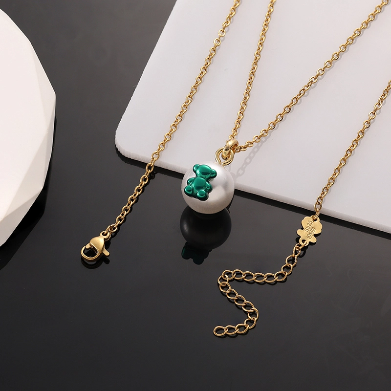Fashion Steel TOUS Bear Bead Necklace Pendant Jewelry
