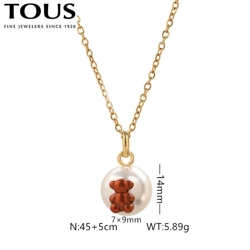 Fashion Steel TOUS Bear Bead Necklace Pendant Jewelry