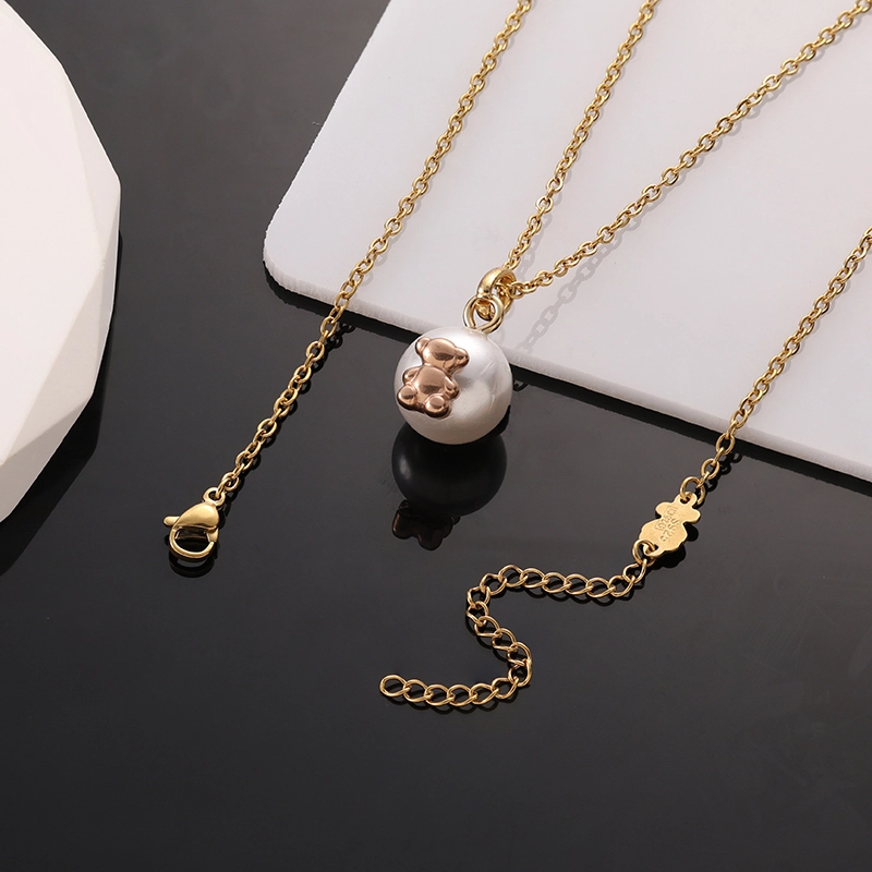 Fashion Steel TOUS Bear Bead Necklace Pendant Jewelry