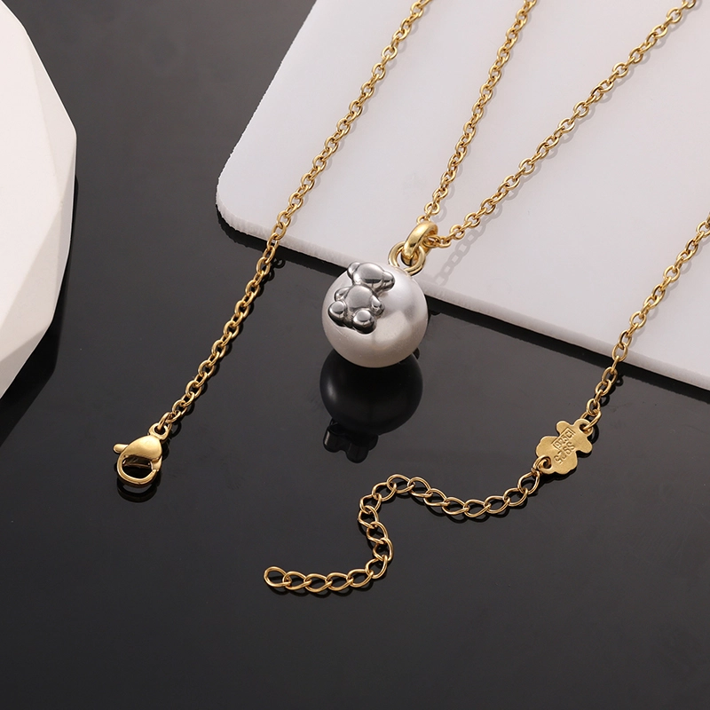 Fashion Steel TOUS Bear Bead Necklace Pendant Jewelry