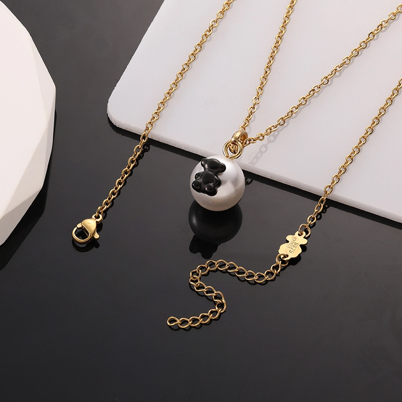 Fashion Steel TOUS Bear Bead Necklace Pendant Jewelry