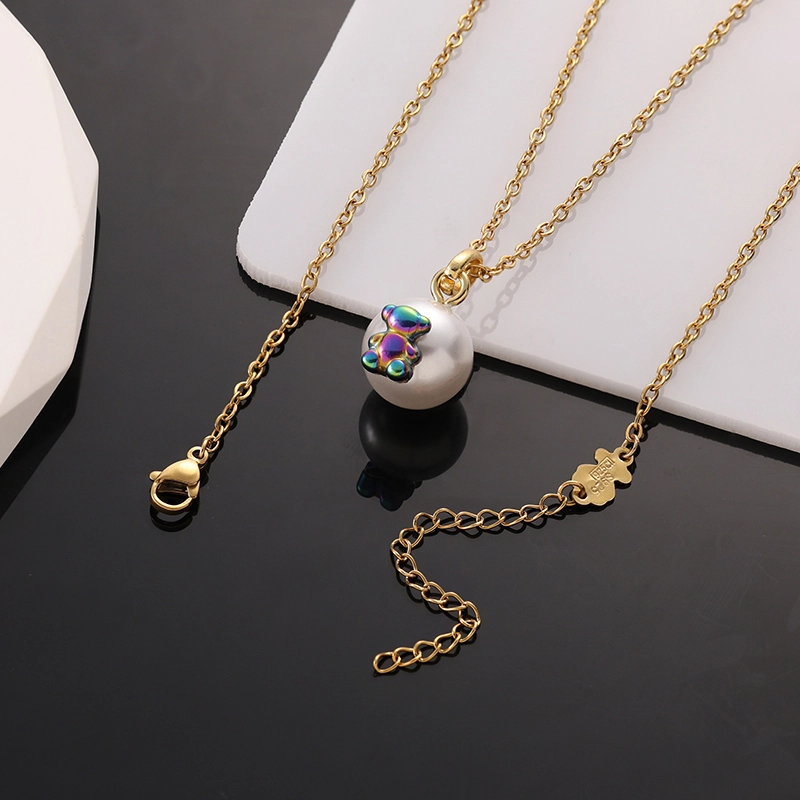 Fashion Steel TOUS Bear Bead Necklace Pendant Jewelry