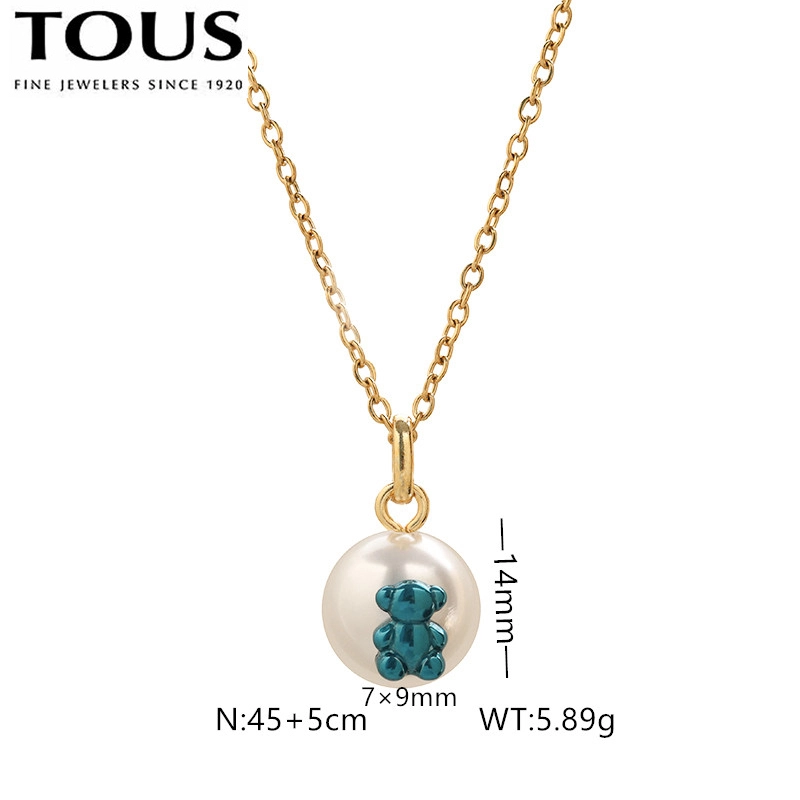 Fashion Steel TOUS Bear Bead Necklace Pendant Jewelry