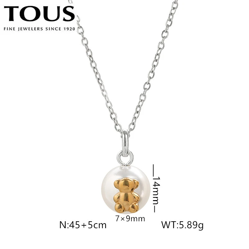 Fashion Steel TOUS Bear Bead Necklace Pendant Jewelry
