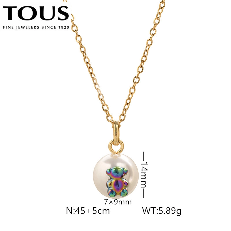 Fashion Steel TOUS Bear Bead Necklace Pendant Jewelry