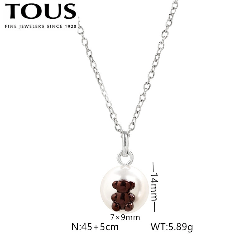 Fashion Steel TOUS Bear Bead Necklace Pendant Jewelry