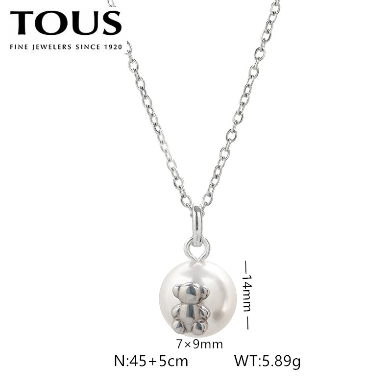 Fashion Steel TOUS Bear Bead Necklace Pendant Jewelry