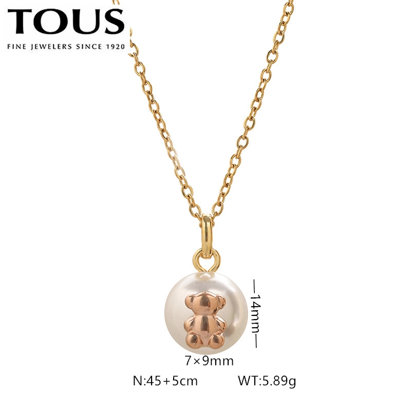 Fashion Steel TOUS Bear Bead Necklace Pendant Jewelry