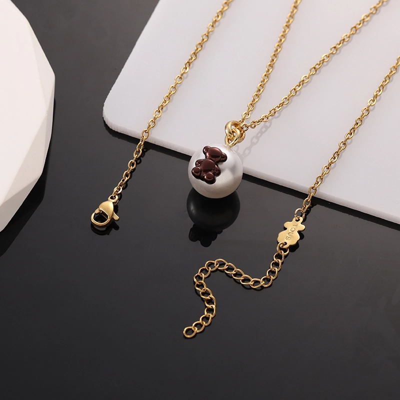 Fashion Steel TOUS Bear Bead Necklace Pendant Jewelry