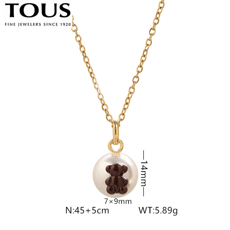 Fashion Steel TOUS Bear Bead Necklace Pendant Jewelry