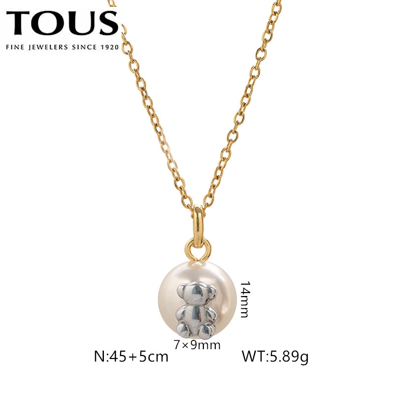Fashion Steel TOUS Bear Bead Necklace Pendant Jewelry
