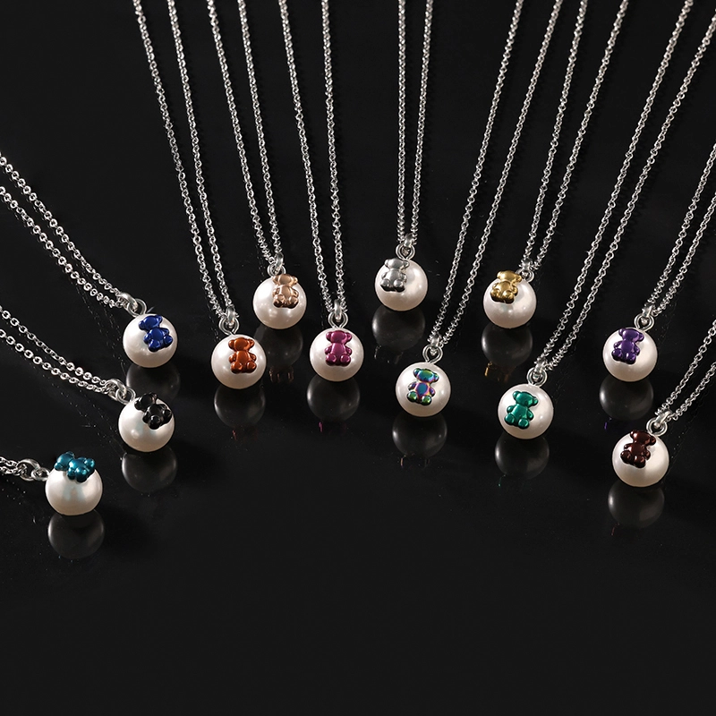 Fashion Steel TOUS Bear Bead Necklace Pendant Jewelry