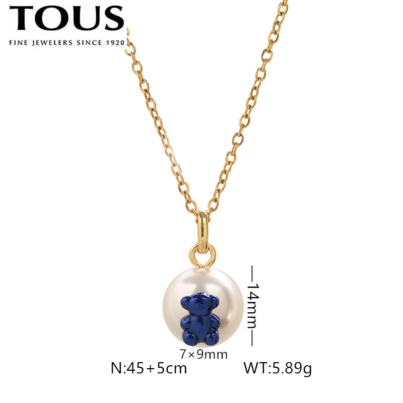 Fashion Steel TOUS Bear Bead Necklace Pendant Jewelry