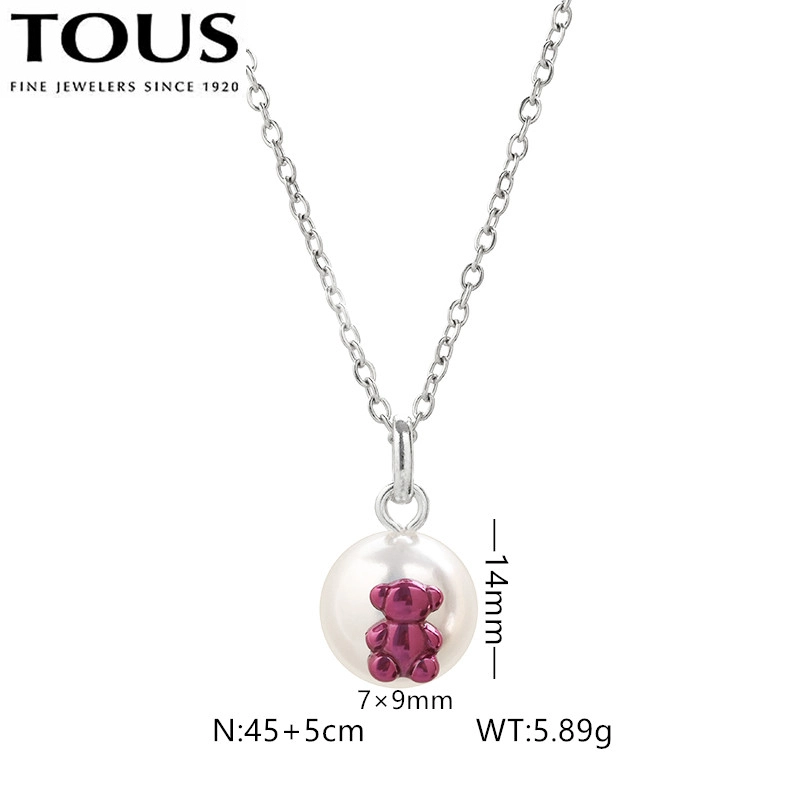 Fashion Steel TOUS Bear Bead Necklace Pendant Jewelry