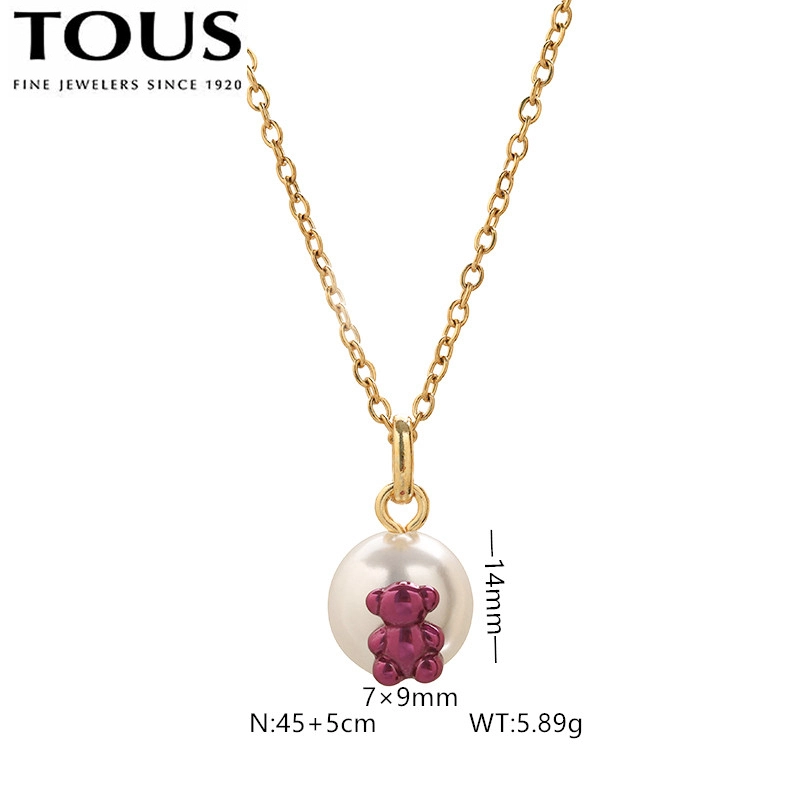 Fashion Steel TOUS Bear Bead Necklace Pendant Jewelry