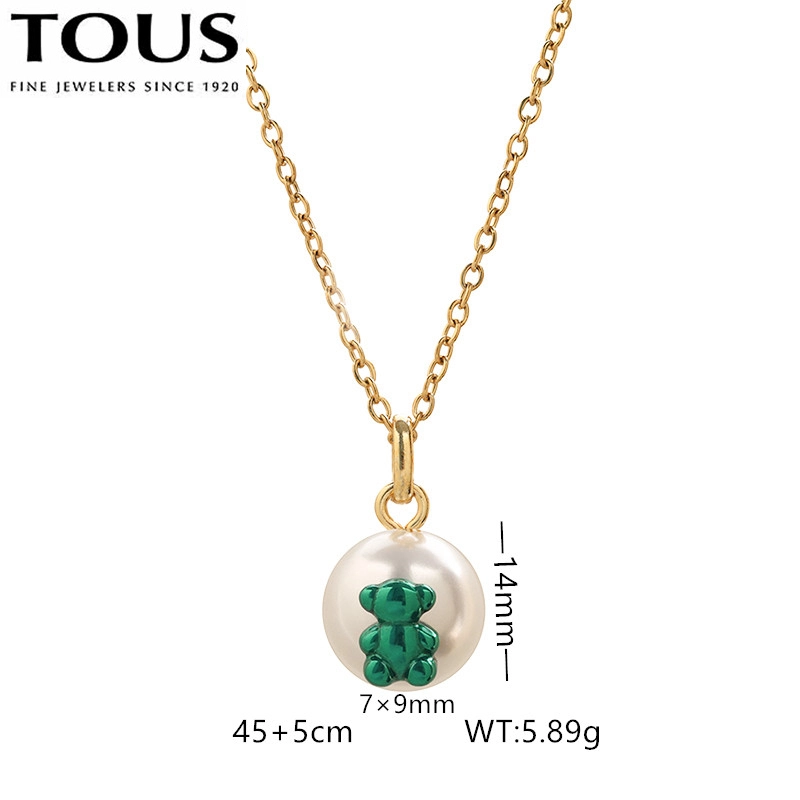 Fashion Steel TOUS Bear Bead Necklace Pendant Jewelry