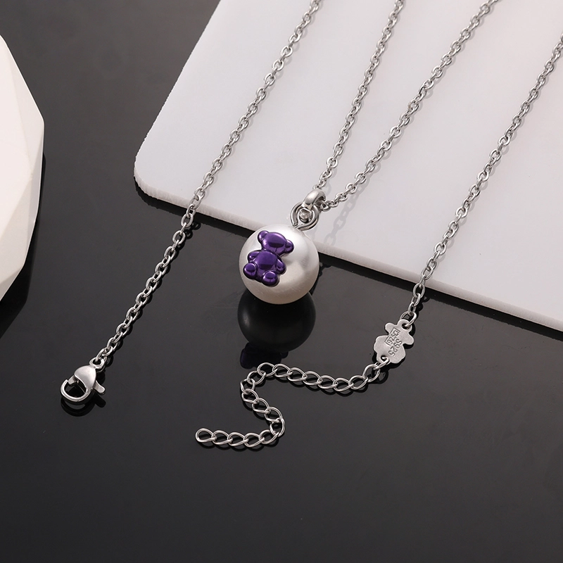 Fashion Steel TOUS Bear Bead Necklace Pendant Jewelry