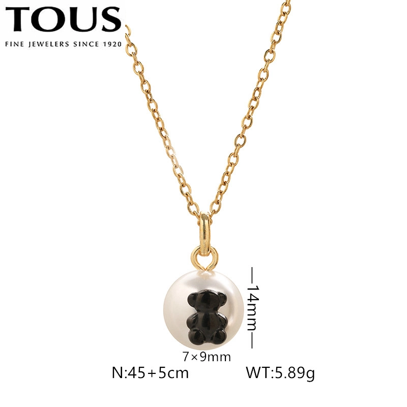 Fashion Steel TOUS Bear Bead Necklace Pendant Jewelry