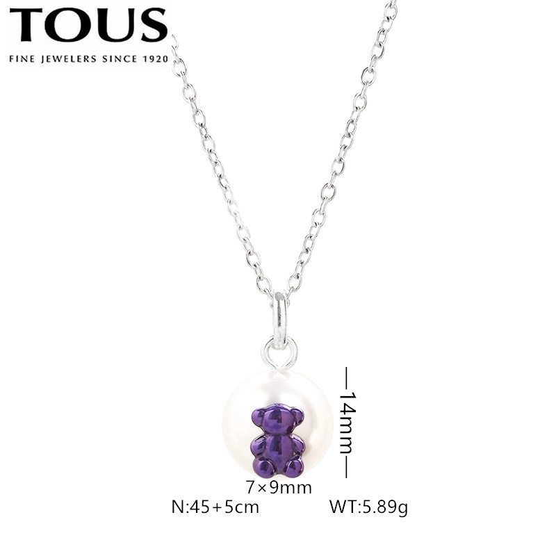 Fashion Steel TOUS Bear Bead Necklace Pendant Jewelry