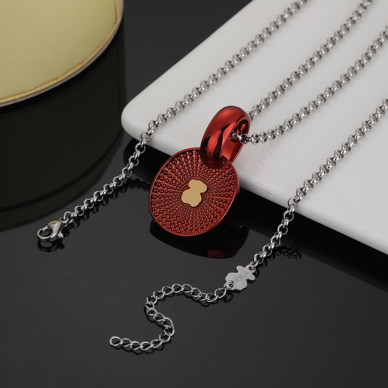 Fashion Women Men Silver Gold Steel TOUS Bear Blue Pink Pendant Necklace Jewelry