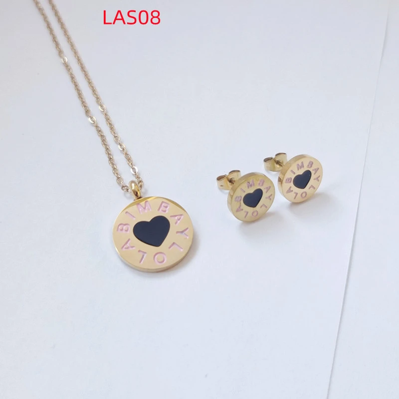 Hot Sale Fashion Women Men Silver Titanium Steel Drop Oil Heart Letter BYL BIMBA YLOLA Pendant Earrings Jewelry A Gift
