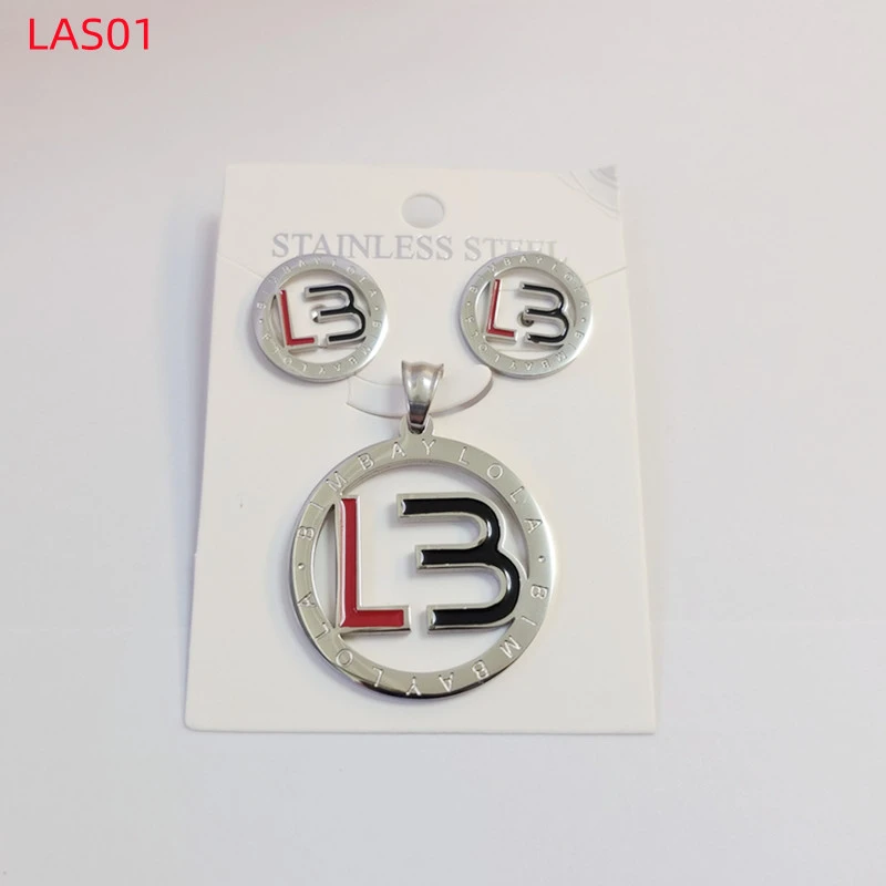 Hot Sale Fashion Women Men Silver Titanium Steel Drop Oil Heart Letter BYL BIMBA YLOLA Pendant Earrings Jewelry A Gift