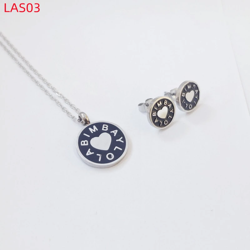 Hot Sale Fashion Women Men Silver Titanium Steel Drop Oil Heart Letter BYL BIMBA YLOLA Pendant Earrings Jewelry A Gift