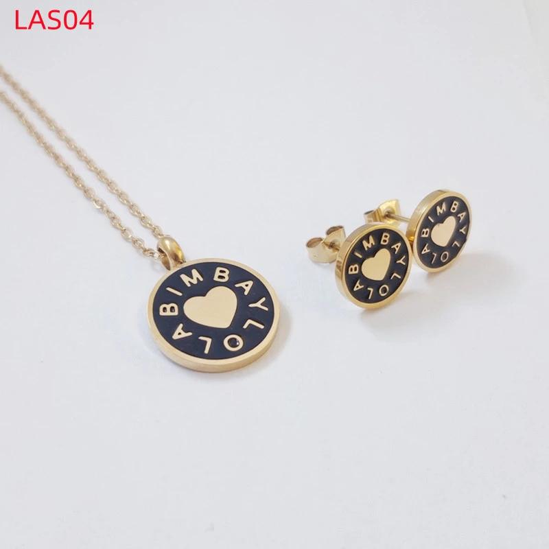 Hot Sale Fashion Women Men Silver Titanium Steel Drop Oil Heart Letter BYL BIMBA YLOLA Pendant Earrings Jewelry A Gift