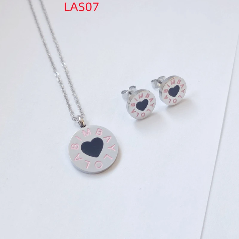 Hot Sale Fashion Women Men Silver Titanium Steel Drop Oil Heart Letter BYL BIMBA YLOLA Pendant Earrings Jewelry A Gift