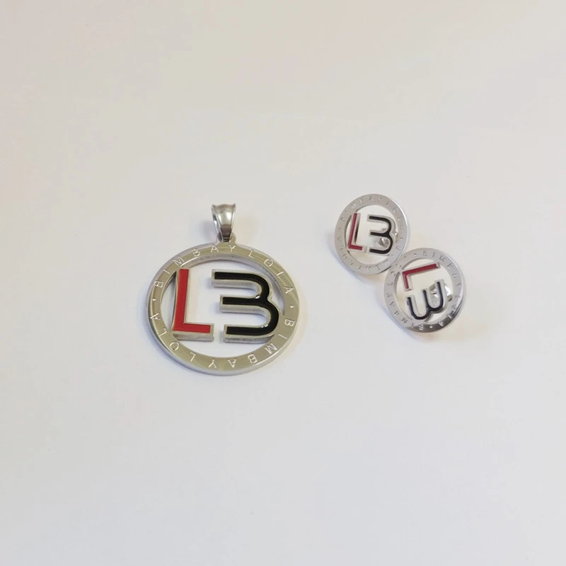 Hot Sale Fashion Women Men Silver Titanium Steel Drop Oil Heart Letter BYL BIMBA YLOLA Pendant Earrings Jewelry A Gift