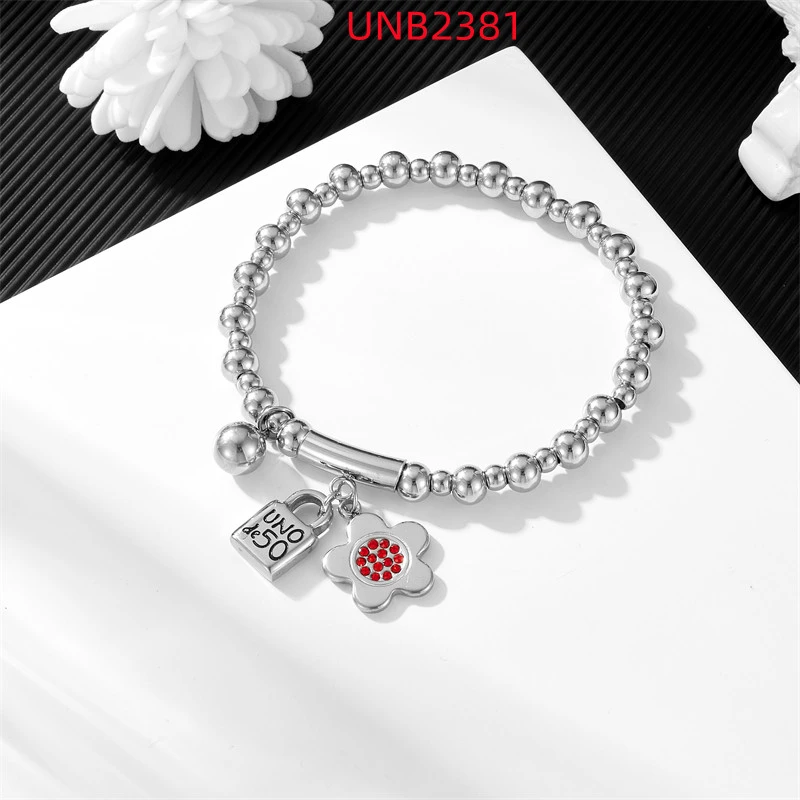 Fashion Women Men Silver Golden Steel Circle Lock Key Black Oil Letter Love Heart UNO de50 6mm Bead Bracelet Jewelry