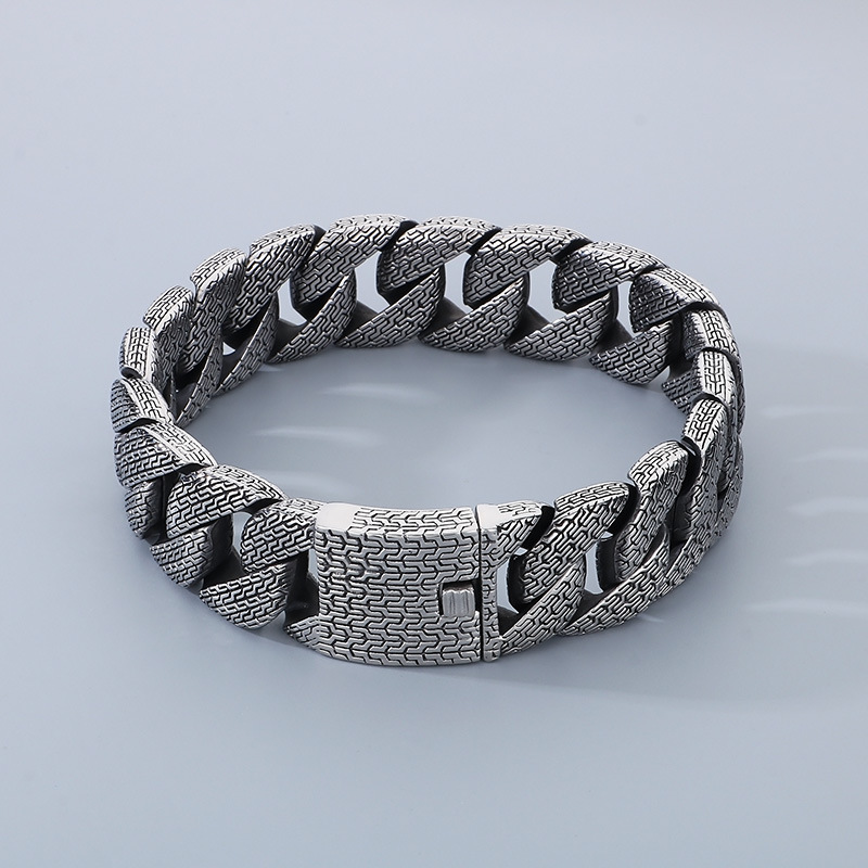 Fashion Cool Men Retro Silver Stainless Steel Wide thick Chain Chocker Necklace Jewelry
