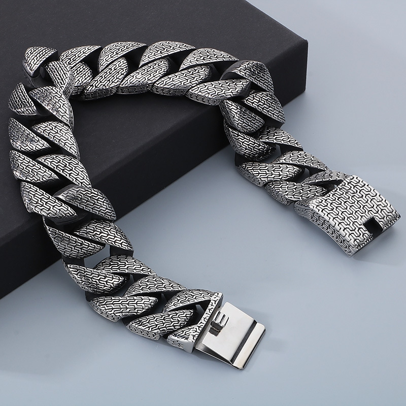 Fashion Cool Men Retro Silver Stainless Steel Wide thick Chain Chocker Necklace Jewelry