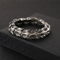 Fashion Cool Men Retro Silver Stainless Steel Whole Dragon Bracelets Jewelry