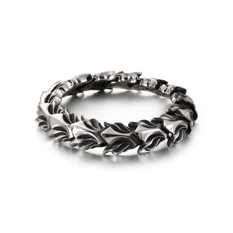 Fashion Cool Men Retro Silver Stainless Steel Whole Dragon Bracelets Jewelry
