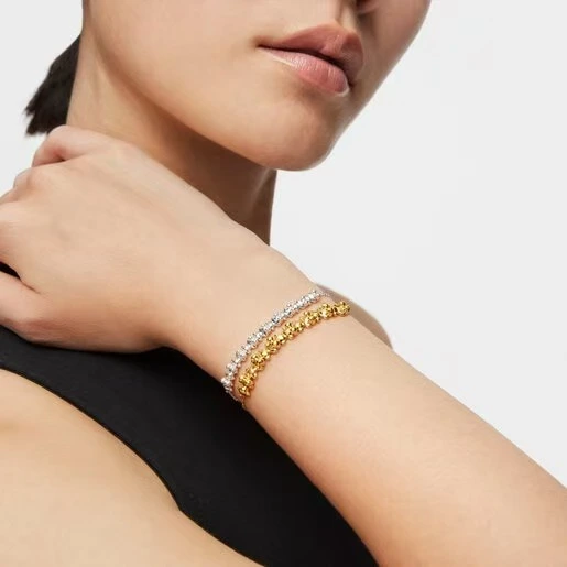 Fashion Women Men Silver Rose Gold Steel Letter TOUS Bear Span Chain Bracelet Pulsera Jewelry