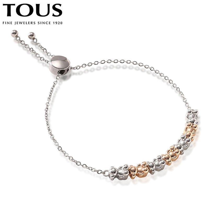 Fashion Women Men Silver Rose Gold Steel Letter TOUS Bear Span Chain Bracelet Pulsera Jewelry