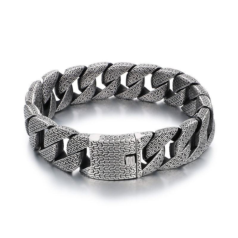 Fashion Cool Men Retro Silver Stainless Steel Wide thick Chain Chocker Necklace Jewelry