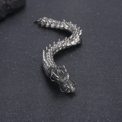 Fashion Cool Men Stainless Steel Dragon Bangle Bracelets Jewelry