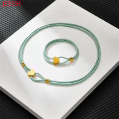 Fashion Women Silver Gold Stainless Steel TOUS Bear Black Green Red Rope Heart Span Pendant Necklace Bracelet Jewelry