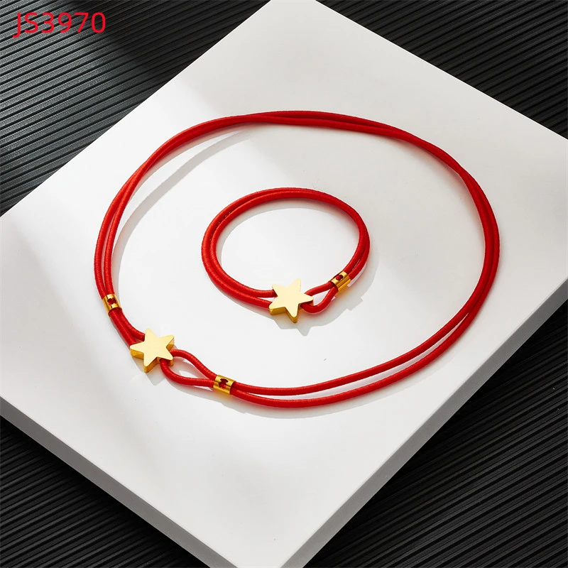Fashion Women Silver Gold Stainless Steel TOUS Bear Black Green Red Rope Star Span Pendant Necklace Bracelet Jewelry