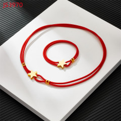 Fashion Women Silver Gold Stainless Steel TOUS Bear Black Green Red Rope Star Span Pendant Necklace Bracelet Jewelry