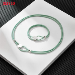 Fashion Women Silver Gold Stainless Steel TOUS Bear Black Green Red Rope Heart Span Pendant Necklace Bracelet Jewelry
