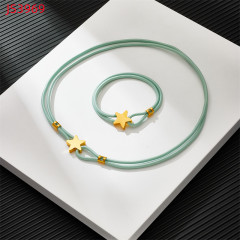 Fashion Women Silver Gold Stainless Steel TOUS Bear Black Green Red Rope Star Span Pendant Necklace Bracelet Jewelry