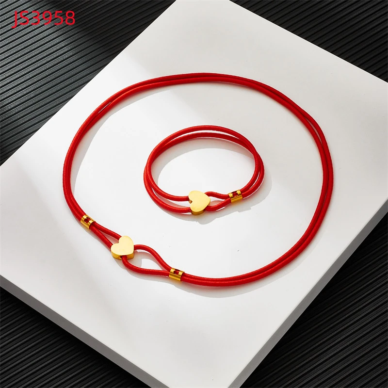 Fashion Women Silver Gold Stainless Steel TOUS Bear Black Green Red Rope Heart Span Pendant Necklace Bracelet Jewelry
