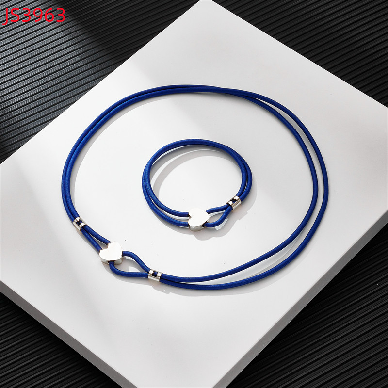 Fashion Women Silver Gold Stainless Steel TOUS Bear Black Green Red Rope Heart Span Pendant Necklace Bracelet Jewelry