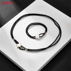 Fashion Women Silver Gold Stainless Steel TOUS Bear Black Green Red Rope Star Span Pendant Necklace Bracelet Jewelry