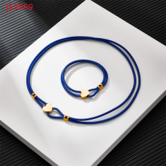 Fashion Women Silver Gold Stainless Steel TOUS Bear Black Green Red Rope Heart Span Pendant Necklace Bracelet Jewelry