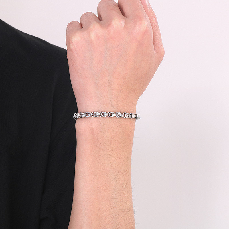Fashion Men Women Stainless Steel Link Popcorn Chain Bracelets